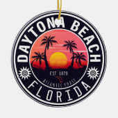 Daytona Beach Florida Retro Sunset Souvenirs 80er Keramik Ornament (Vorne)