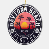 Daytona Beach Florida Retro Sunset Souvenirs 80er Keramik Ornament (Links)