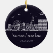 Daytona Beach Florida Retro Sunset Souvenirs 80er Keramik Ornament (Hinten)