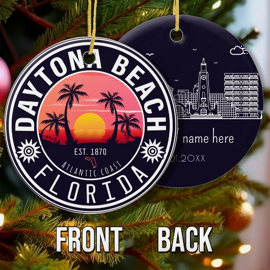 Daytona Beach Florida Retro Sunset Souvenirs 80er Keramik Ornament