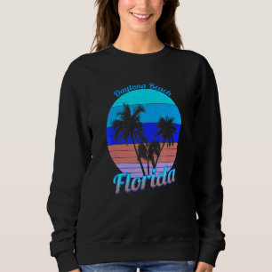 Daytona Beach Florida Retro Tropische Palmen Va Sweatshirt