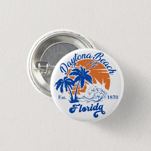 Daytona Beach Florida Summer Waves 60er Button (Vorne & Hinten)