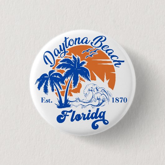 Daytona Beach Florida Summer Waves 60er Button (Vorderseite)