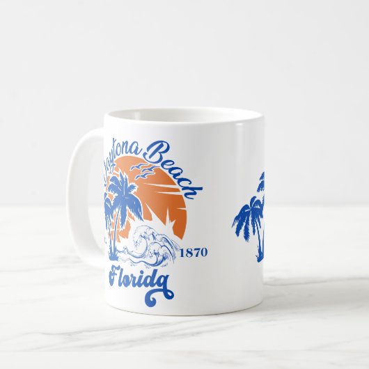 Daytona Beach Florida Summer Waves 80er Kaffeetasse (Vorderseite Links)