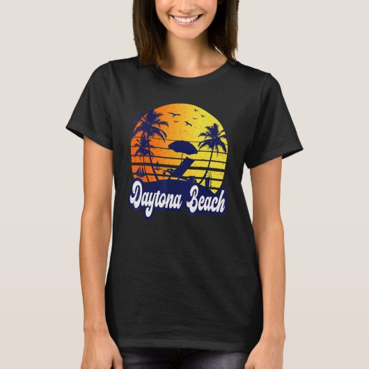 Daytona Beach Florida Sunset Beach Retro T-Shirt (Vorderseite)