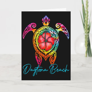 Daytona Beach Florida Tie Dye Sea Turtle Vacation Karte