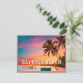 Daytona Beach Florida Tropical Palm Tree 1950s Postkarte (Stehend Vorderseite)