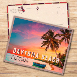 Daytona Beach Florida Tropical Palm Tree 1950s Postkarte