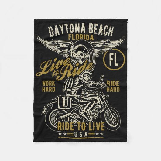Daytona Beach Florida Usa Motorrad gestört De Fleecedecke (Vorderseite)