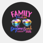 Daytona Beach Florida Vacation 2026 Matching Famil Runder Aufkleber (Vorderseite)
