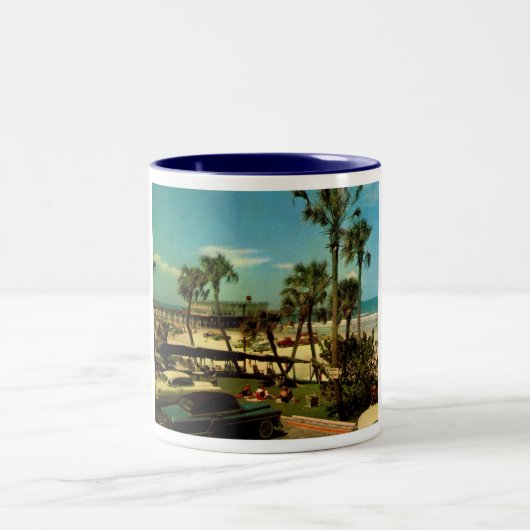Daytona Beach, Florida Vintag Zweifarbige Tasse (Mittel)