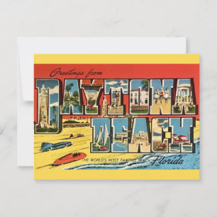Daytona Beach Florida Vintage-Grußkarte Postkarte