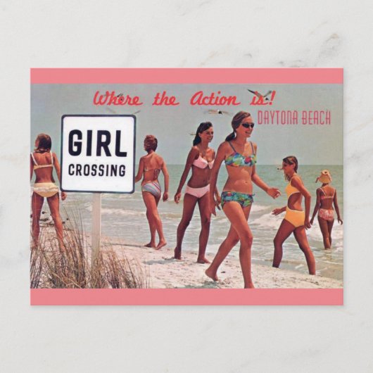 Daytona Beach Florida Vintage Reise Postkarte (Vorderseite)