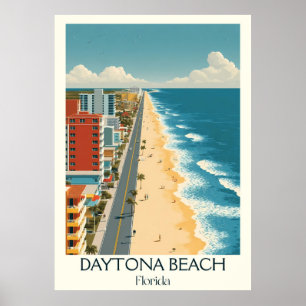 Daytona Beach Florida Vintager Ozean Poster