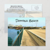 Daytona Beach, Halifax River, Broadway Bridge Postkarte (Vorne/Hinten)