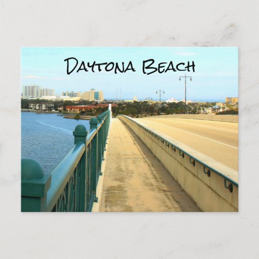 Daytona Beach, Halifax River, Broadway Bridge Postkarte (Vorderseite)