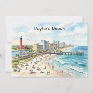 Daytona Beach Küstencharme Wasserfarbenkunst Karte