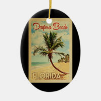 Daytona Beach Palm Tree Vintage Travel