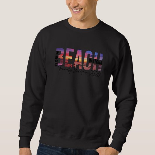 Daytona Beach Palm Trees Beach Florida Feria Fa Sweatshirt (Vorderseite)
