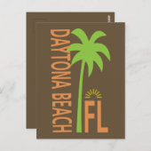 Daytona Beach typografisch mit Palmen Postkarte (Vorne/Hinten)