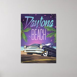 Daytona Beach Vintage-Auto-Reiseposter Leinwanddruck