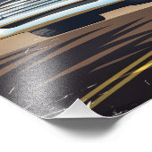 Daytona Beach Vintage Car Travel Poster (Ecke)