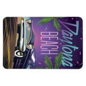 Daytona Beach Vintage Car Travel Poster Magnet (Horizontal)