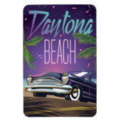 Daytona Beach Vintage Car Travel Poster Magnet (Vertikal)