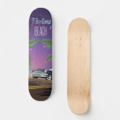 Daytona Beach Vintage Car Travel Poster Skateboard (Vorderseite)