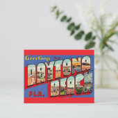 Daytona Beach Vintage Postkarte (Stehend Vorderseite)