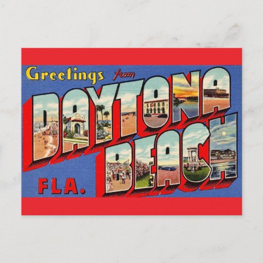 Daytona Beach Vintage Postkarte (Vorderseite)