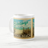 Daytona Beach Vintage Travel Kaffeetasse (Vorderseite Links)