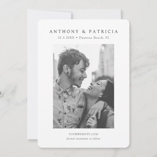 Daytona Beach Wedding Florida Save the Date Einladung (Rückseite)