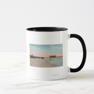 Daytona, FL - Ansicht des Strandes mit Autos u. Tasse