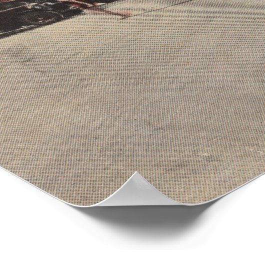 Daytona, FL - Sicht auf den Strand mit Autos und A Poster (Ecke)