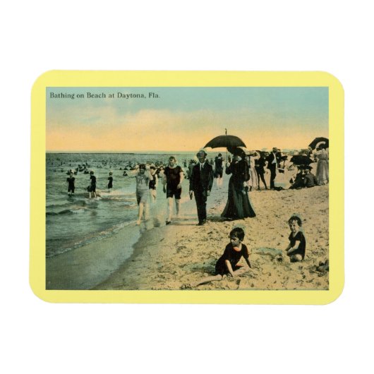 Daytona Florida, Bathing on Beach Vintag Magnet (Horizontal)
