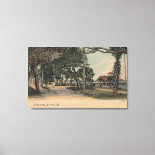 Daytona, Florida - Sicht auf die Strandstraße Leinwanddruck (Vorderseite)