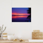 Daytona River Tropical Palm Tree Sunset Poster (Küche)