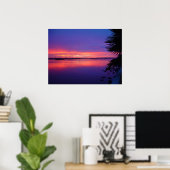 Daytona River Tropical Palm Tree Sunset Poster (Heimbüro)