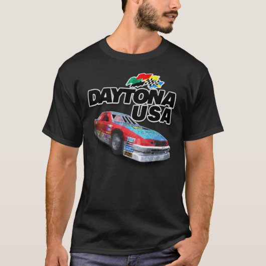 Daytona USA Distressed Car Logo Classic T - Shirt (Vorderseite)