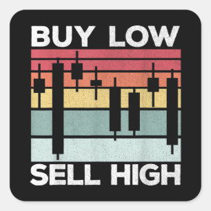 Daytrading Buy Low verkaufen hohe Candlesticks Quadratischer Aufkleber