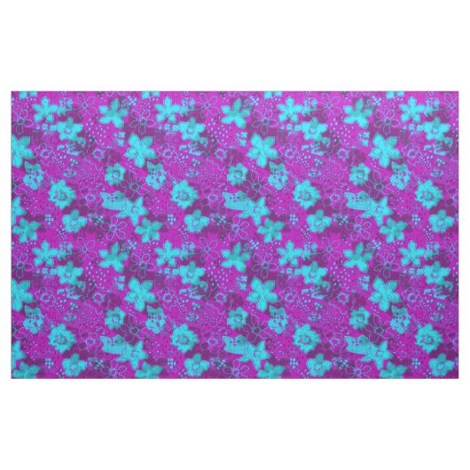 Daytrip-Retro psychedelisches Blumen Stoff (Yard (91,4 cm))