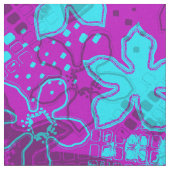 Daytrip-Retro psychedelisches Blumen Stoff (Nahaufnahme)