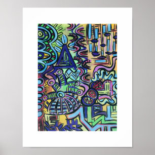 Daytripper-Handgemalte abstrakte Kunst Poster