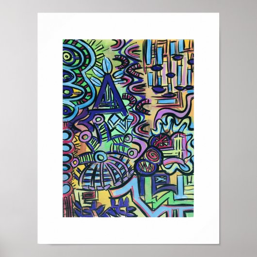 Daytripper-Handgemalte abstrakte Kunst Poster (Vorne)