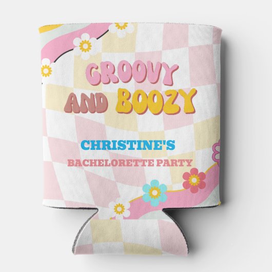 Dazed and Groovy Junggeselinnen-Abschied 70er Them Dosenkühler (Rückseite)