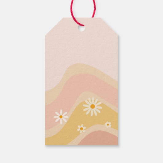 Dazed and verlobt Groovy Retro Bachelorette Gefall Geschenkanhänger (Rückseite)