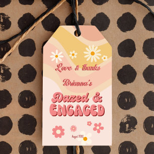 Dazed and verlobt Groovy Retro Bachelorette Gefall Geschenkanhänger