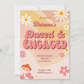 Dazed and verlobt groovy Retro daisy bachelorette Einladung (Vorderseite)