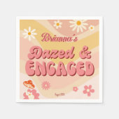 Dazed and verlobt groovy Retro daisy bachelorette Serviette (Vorderseite)